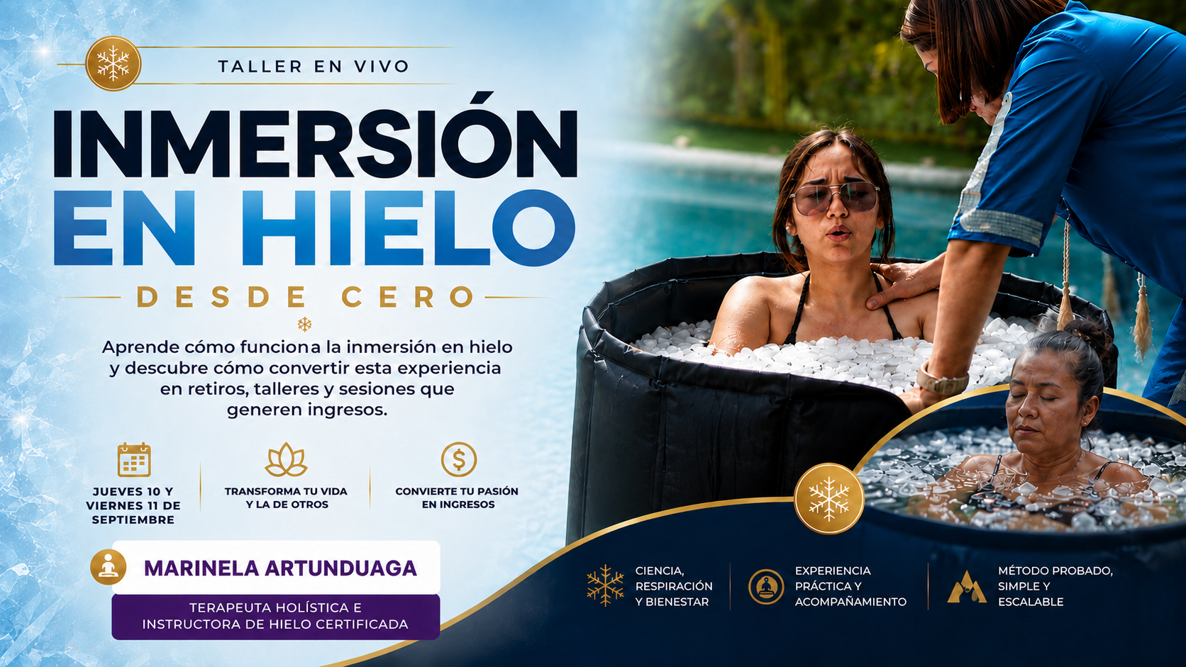 Inmersión en Hielo Desde Cero · Certificación online con Marinela Artunduaga